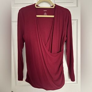 ‼️NWOT: Sonoma Burgundy Maternity / Nursing Long Sleeve Top - L